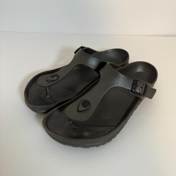 Birkenstock‎ Gizeh Sandals Womens 8 Eva Black Shoe Size Leather Slip On Casual - Picture 4 of 11